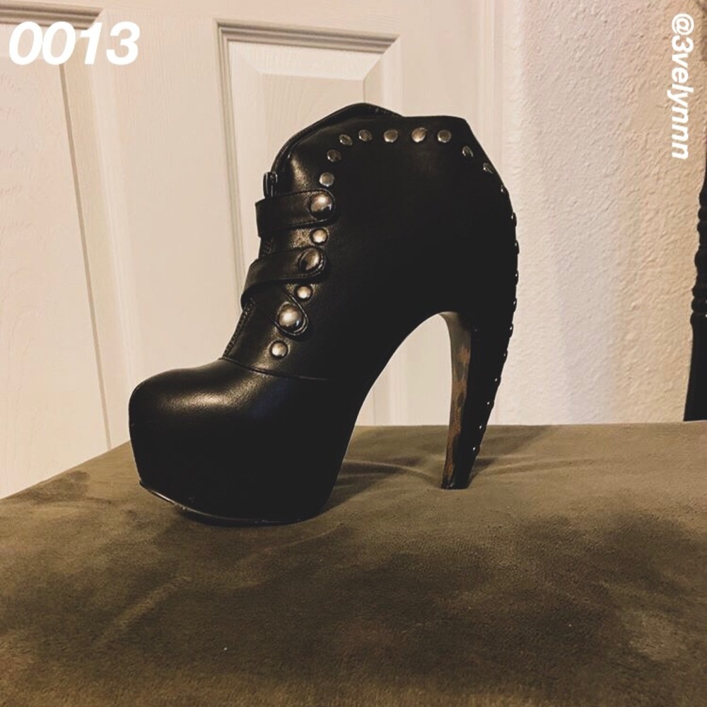 Metallic studded heels